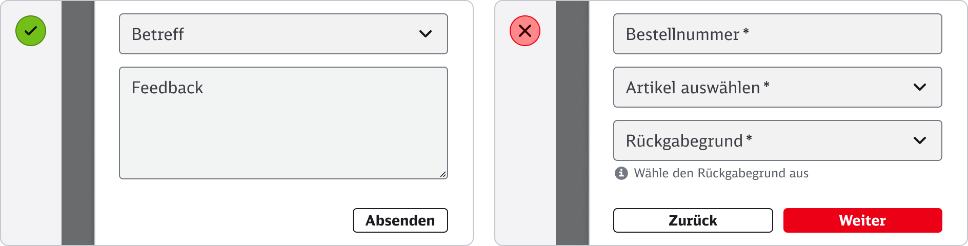 Drawer - Content - Inhalte