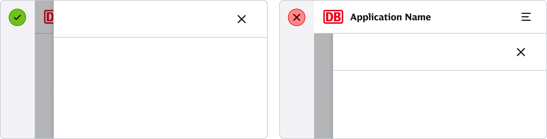 Drawer - Content - Platzierung
