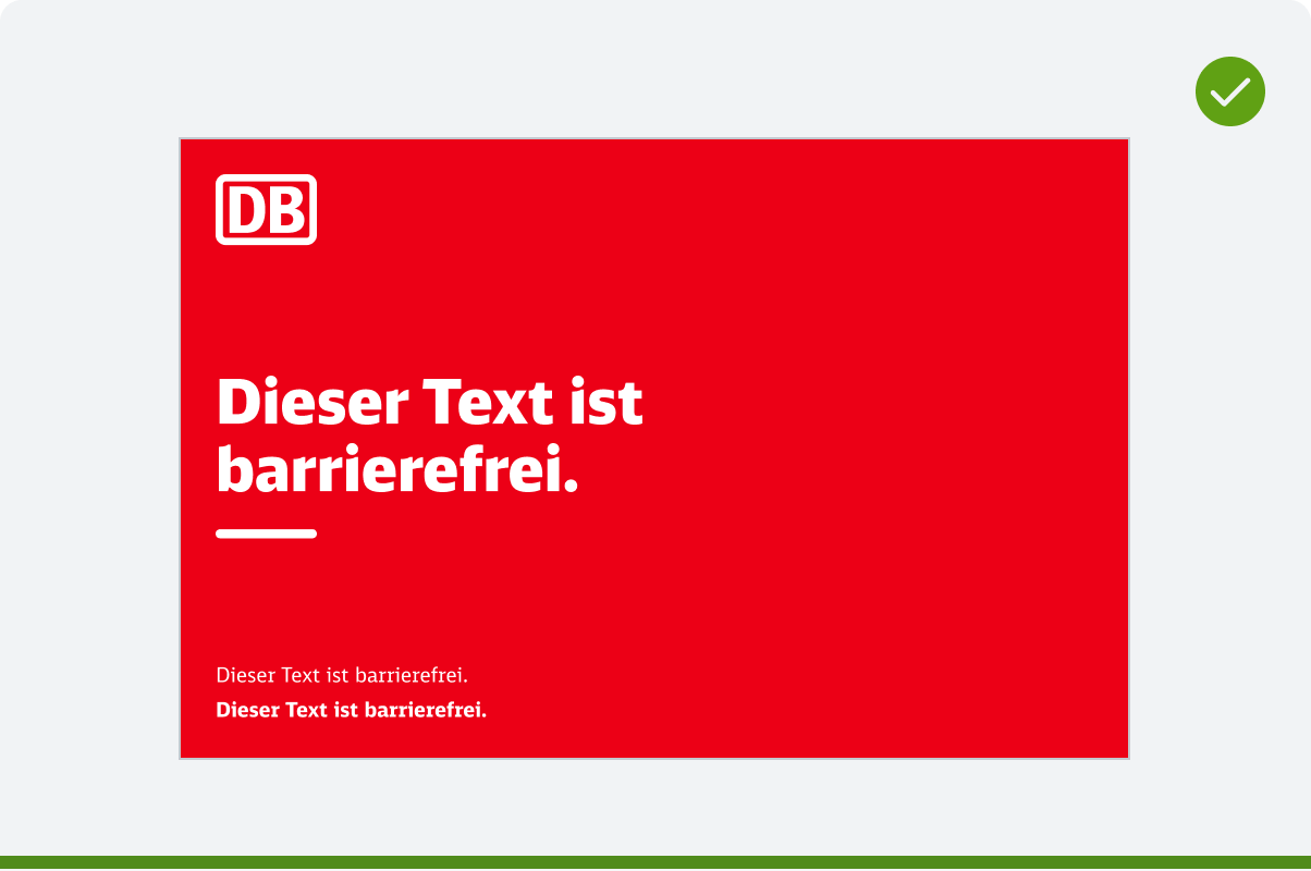 Beispiel für korrekten Einsatz der Farbe für Logo, Puls und Schrift aus rotem Hintergrund