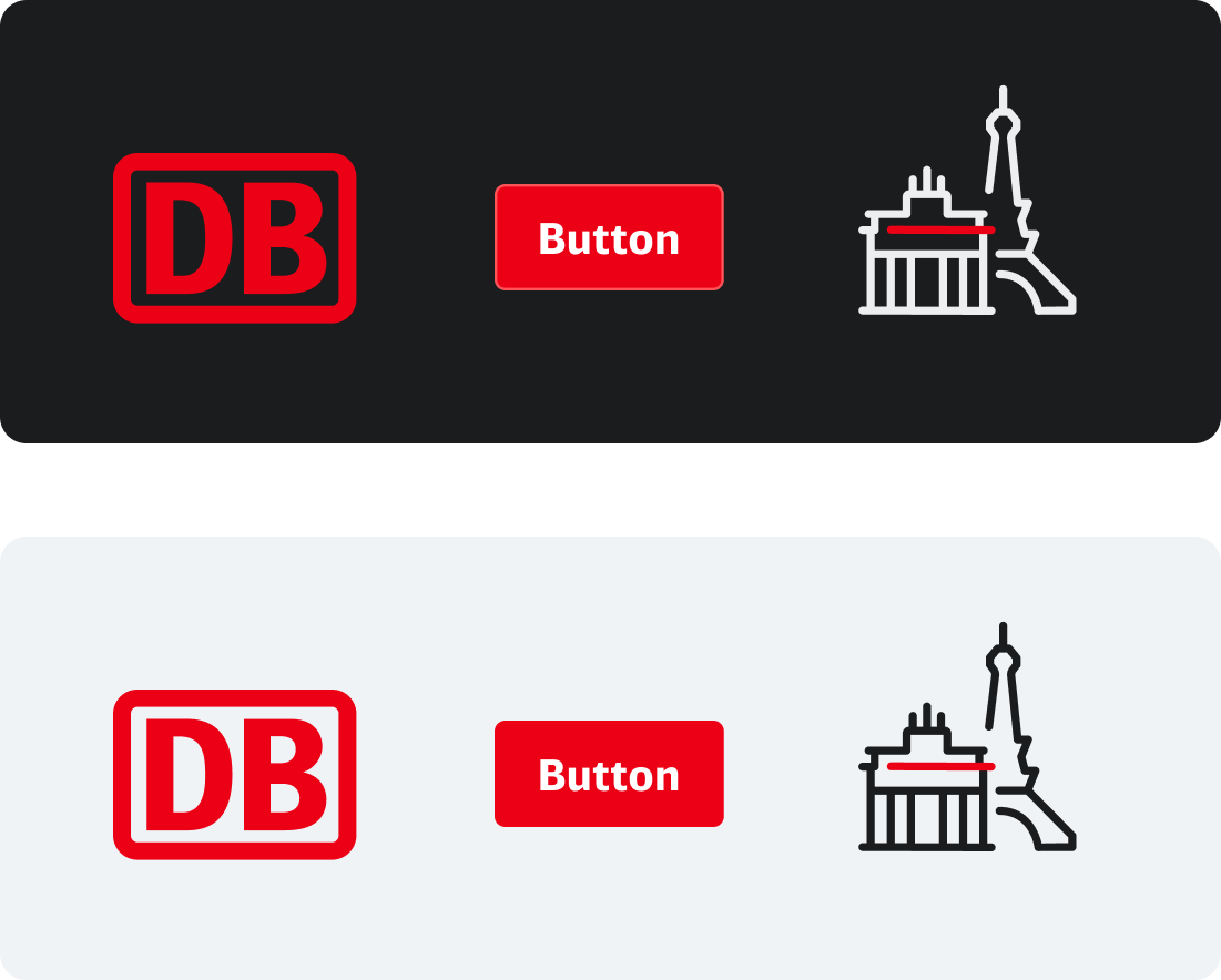 Beispiel für Primary Button in DB Rot