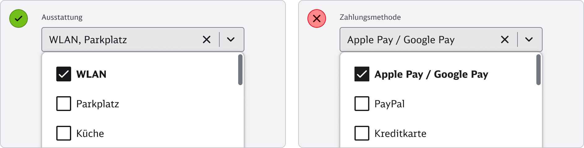 Custom Select - Content - Mehrfachauswahl