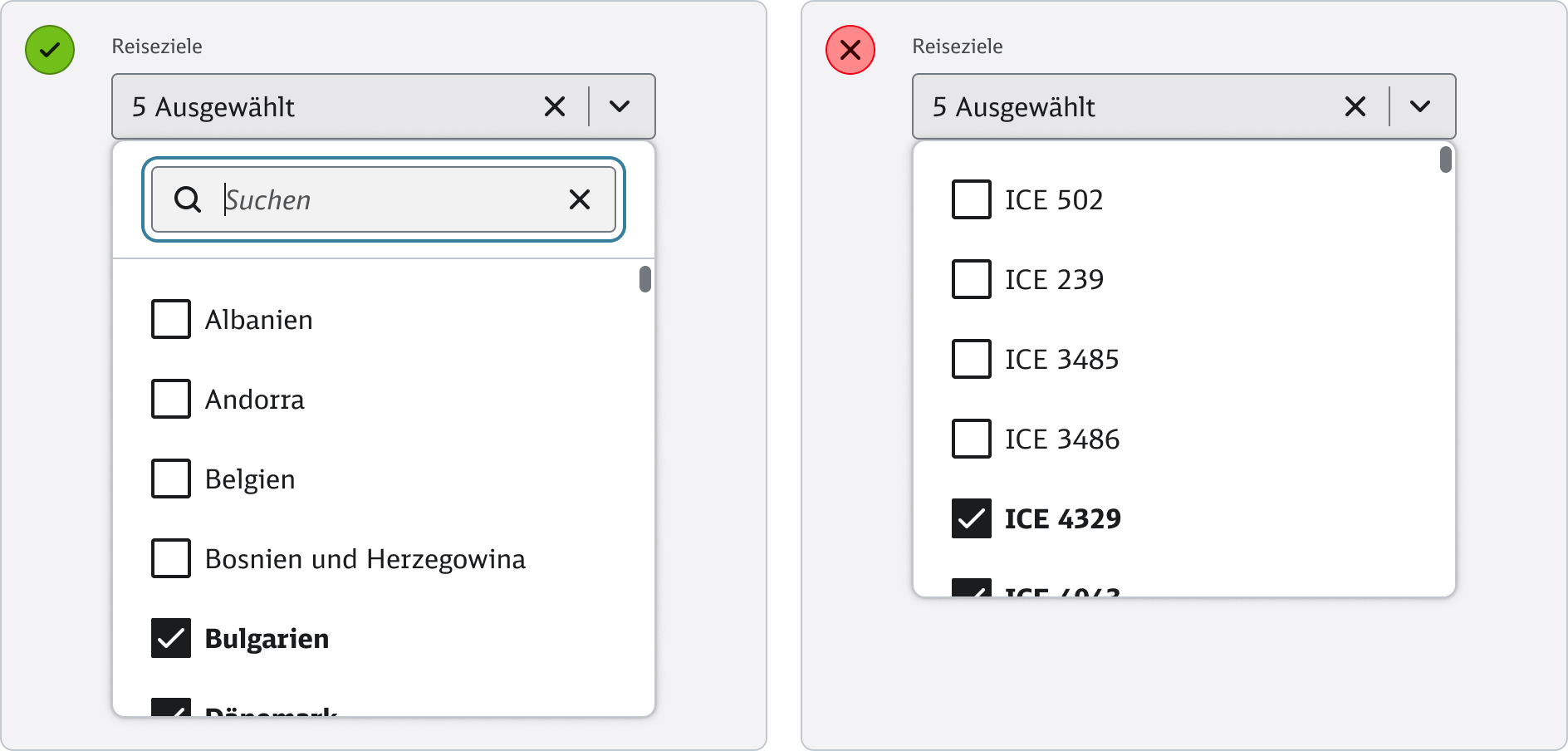 Custom Select - Content - Suchfunktion