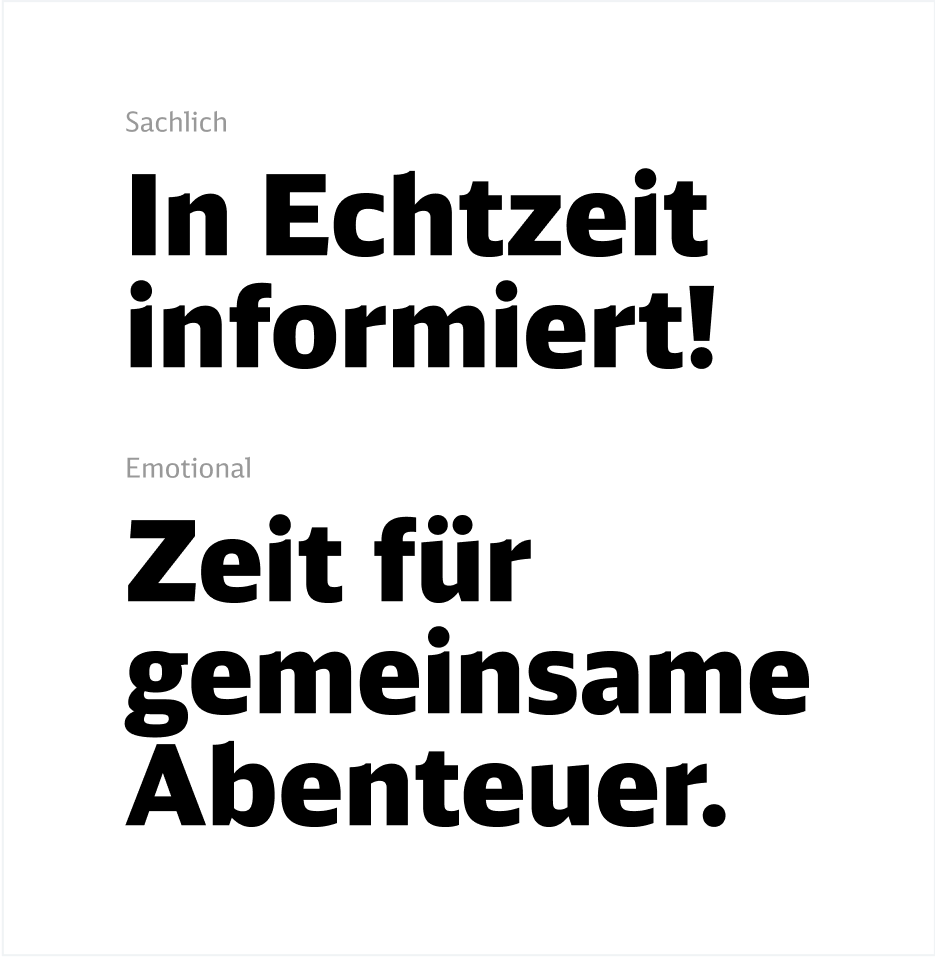 Anzeige der DB Navigator App mit sachlicher Botschaft: 'In Echtzeit informiert!' und emotionaler Botschaft: 'Zeit für Abenteuer.
