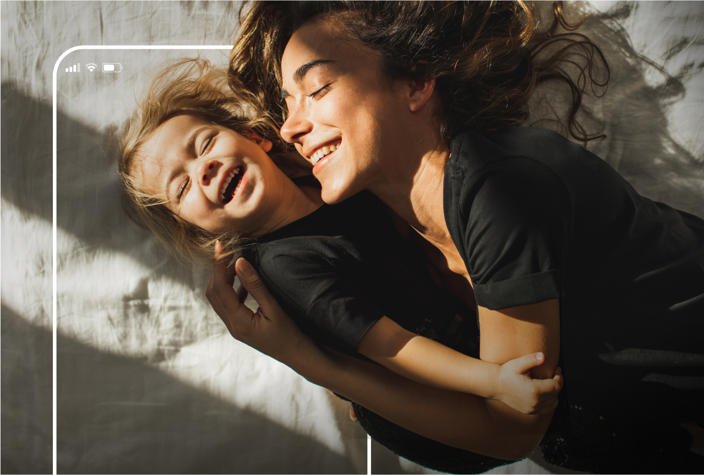 Smartphone-Silhouette wird Teil des Bildes