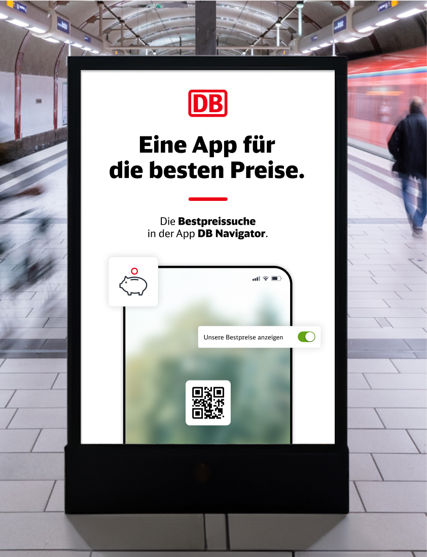 Beispiel Werbebildschirm auf Bahnsteig