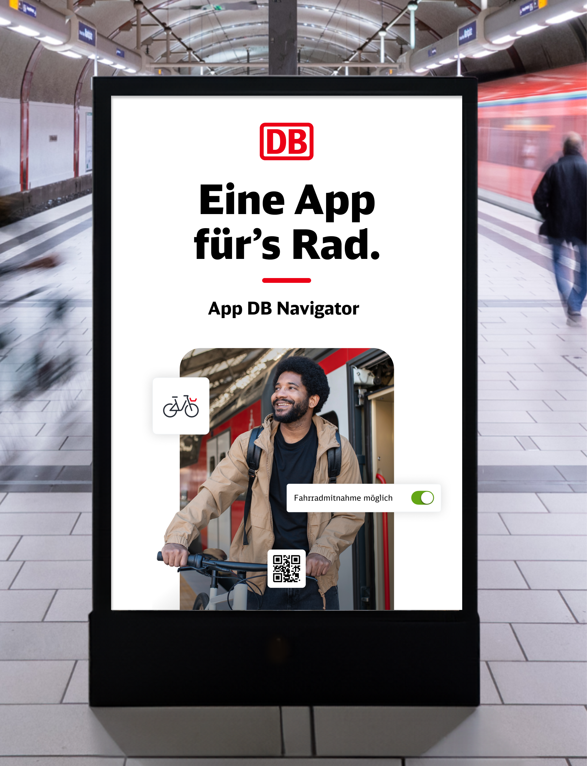 Beispielbild Werbebildschirm am Bahnsteig