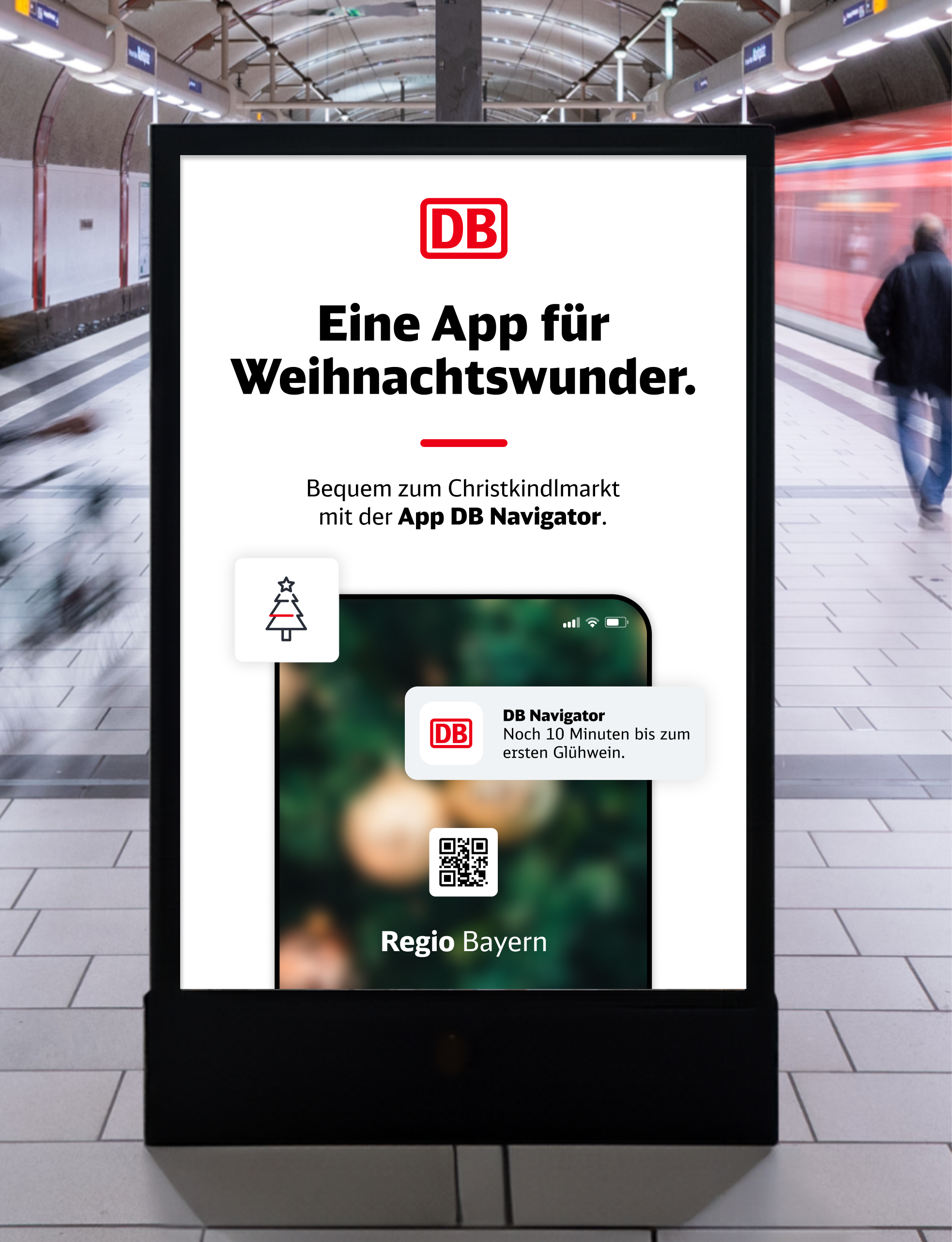 Beispiel für Werbedisplay am Bahnsteig