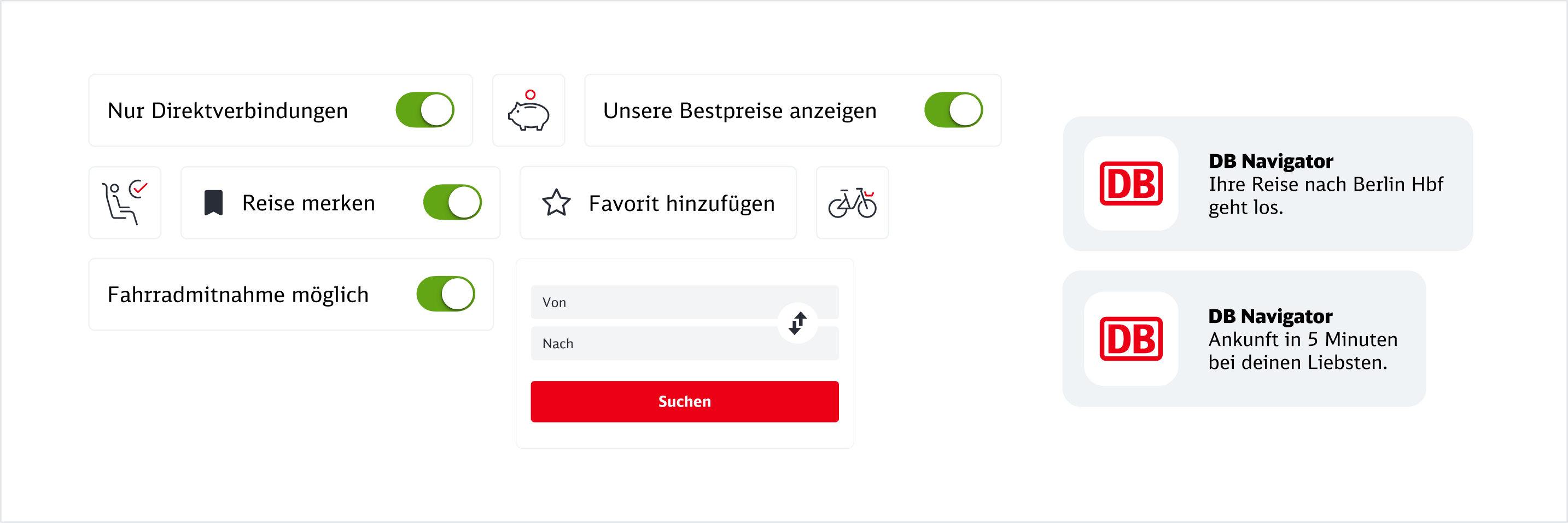 Darstellung verschiedener UI-Elemente
