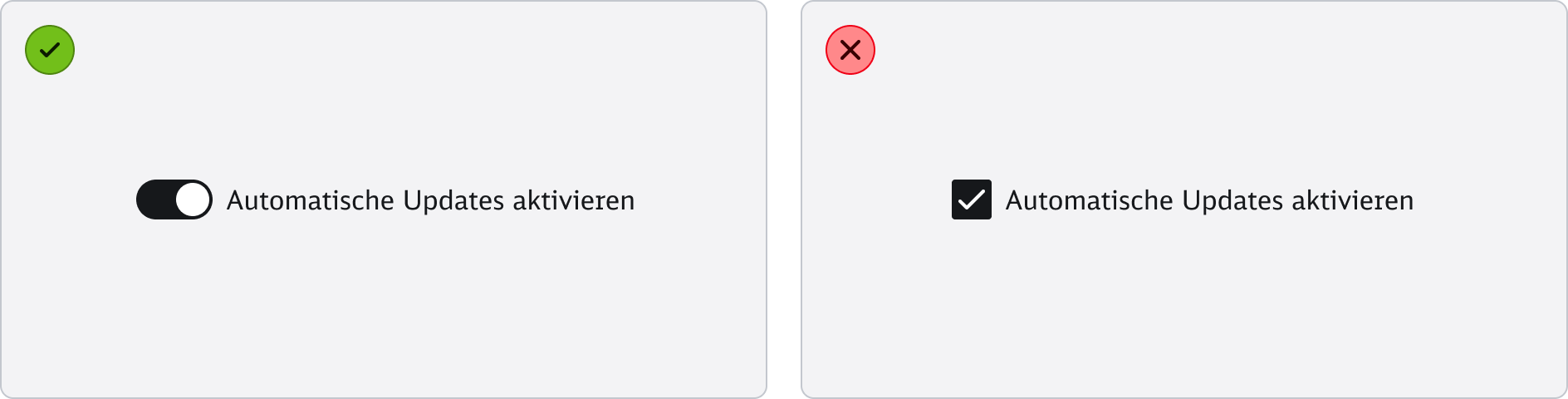 Switch - vs Checkbox
